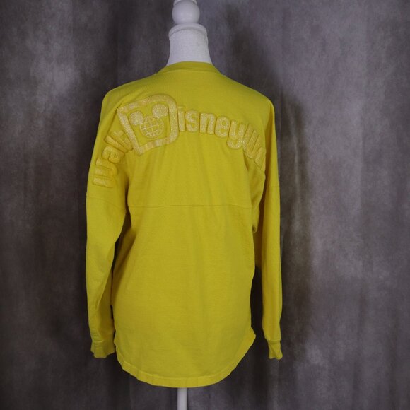 Disney Tops - Disney World Spirit Jersey Womens XS Yellow Glitter Logo Spell Out Mickey Mouse